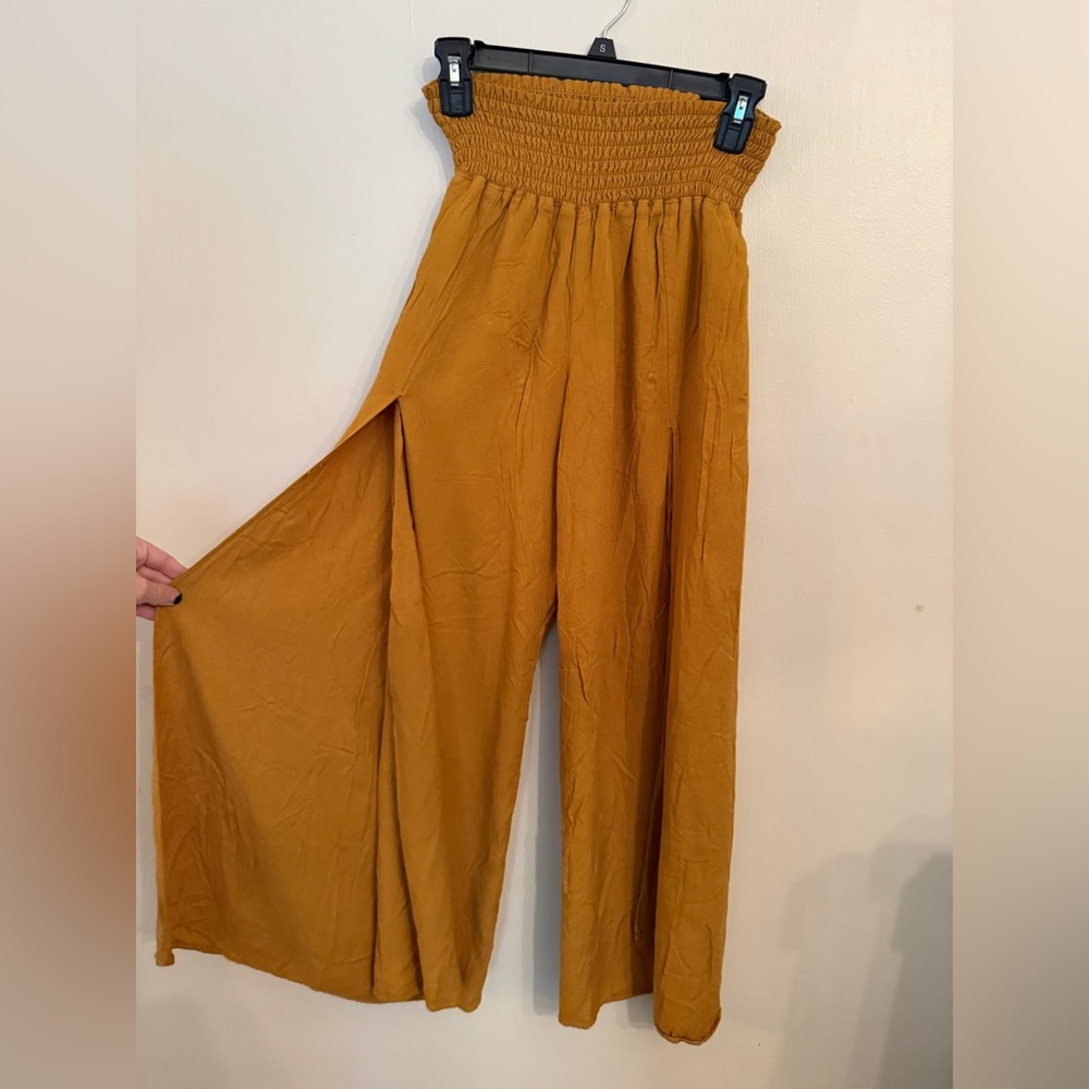 Rewash Mustard Wide-Leg Pants